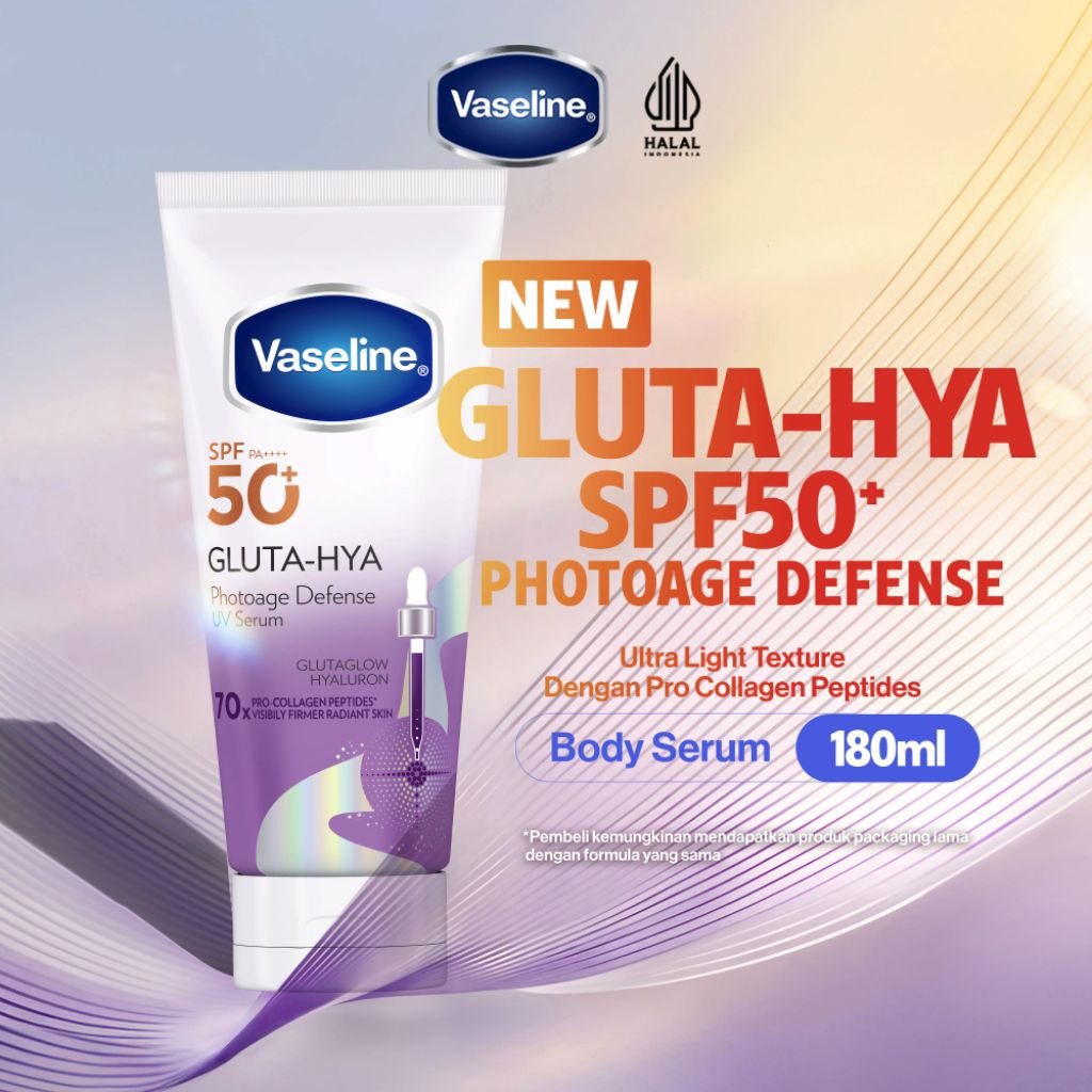 VASELINE 180 100 ml Daily Sun Refreshing Sunscreen Serum Burst UV SPF50 Soft Glow Hijab Protect Glut