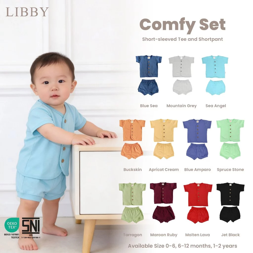 LIBBY COMFY SET EARTH COLORS SERIES SETELAN PENDEK / BAJU BAYI