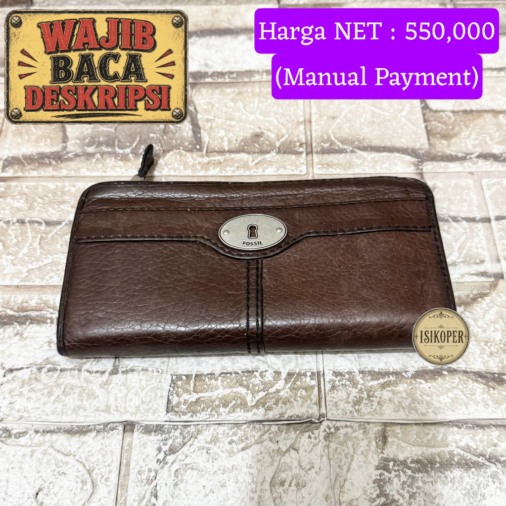 689# NET-Preloved Fossil Maddox Long Wallet Epresso