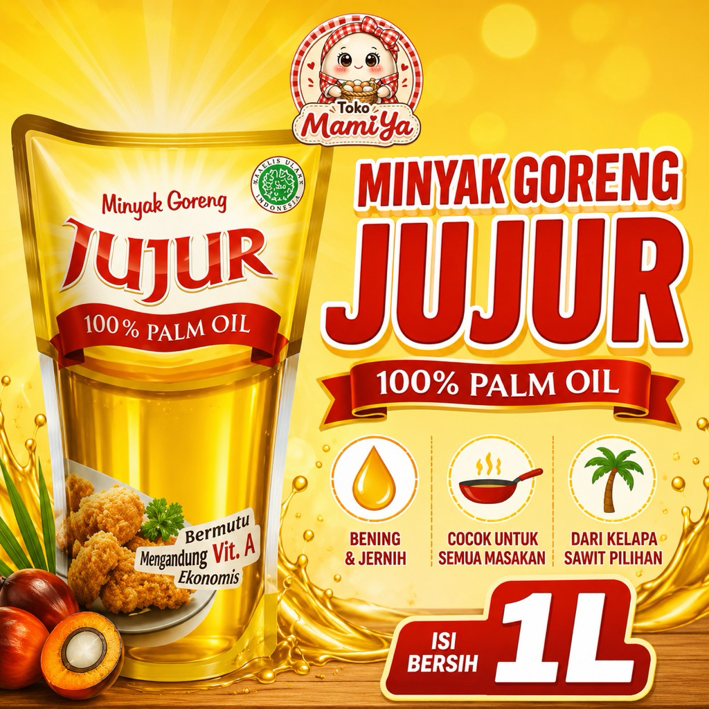 Toko Mamiya - Minyak Jujur 1L Pouch | Minyak Goreng Berkualitas Kemasan Praktis