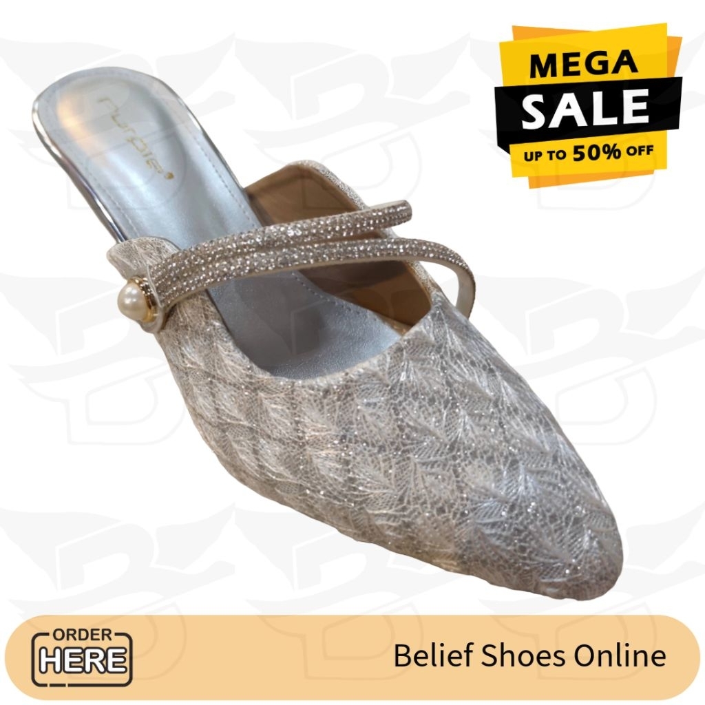 Sandal Pesta Selop Purple HD 525 Perak Mewah Modis