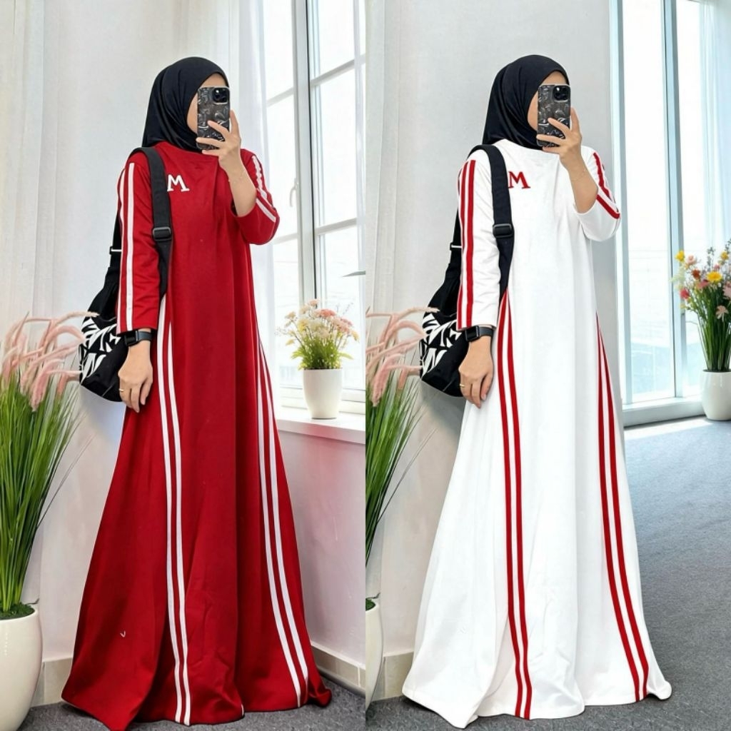 dress merah putih