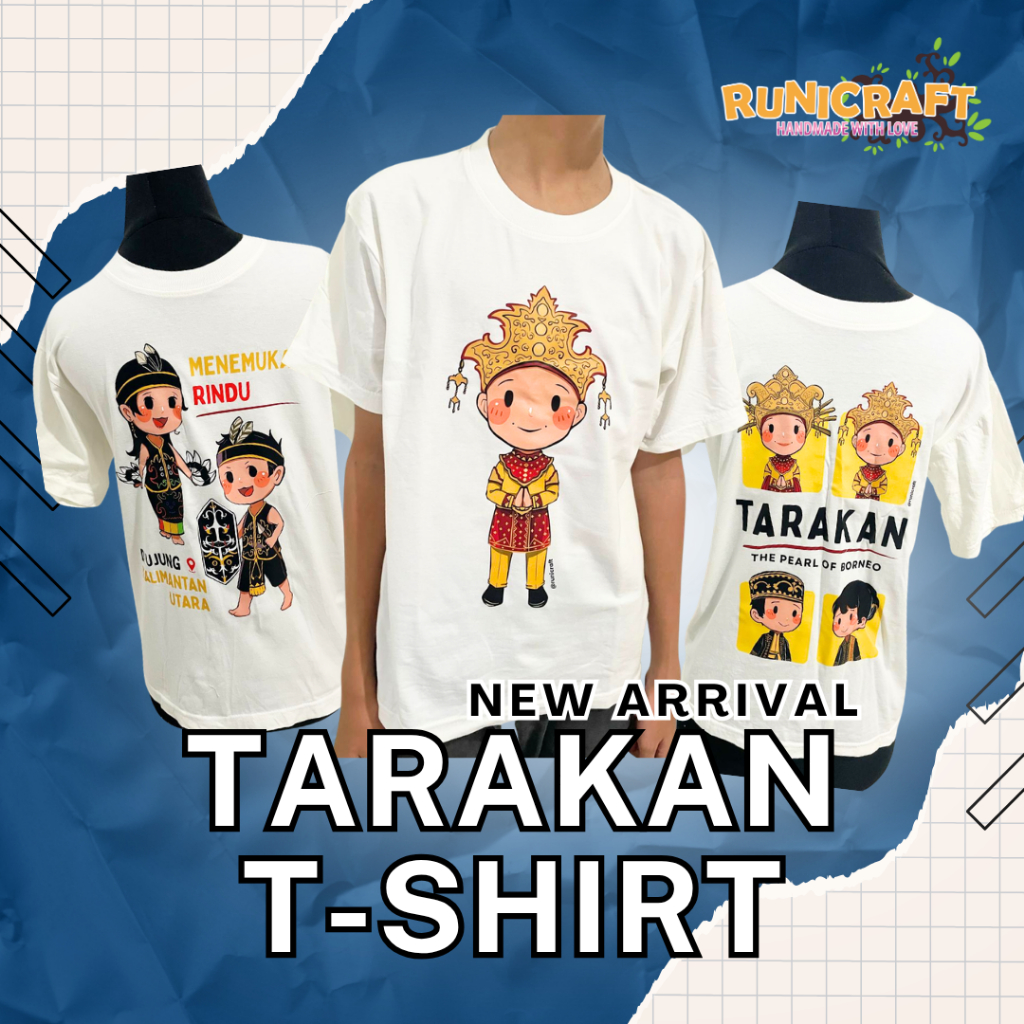 KAOS UNISEX T-SHIRT BAJU DAERAH TIDUNG DAN KALIMANTAN UTARA