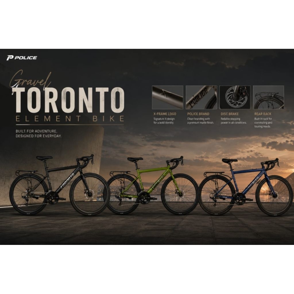 SEPEDA ROADBIKE ELEMENT POLICE TORONTO 700C GRAVEL 8SP Sepeda Roadbike Sepeda Balap Elemen Toronto P