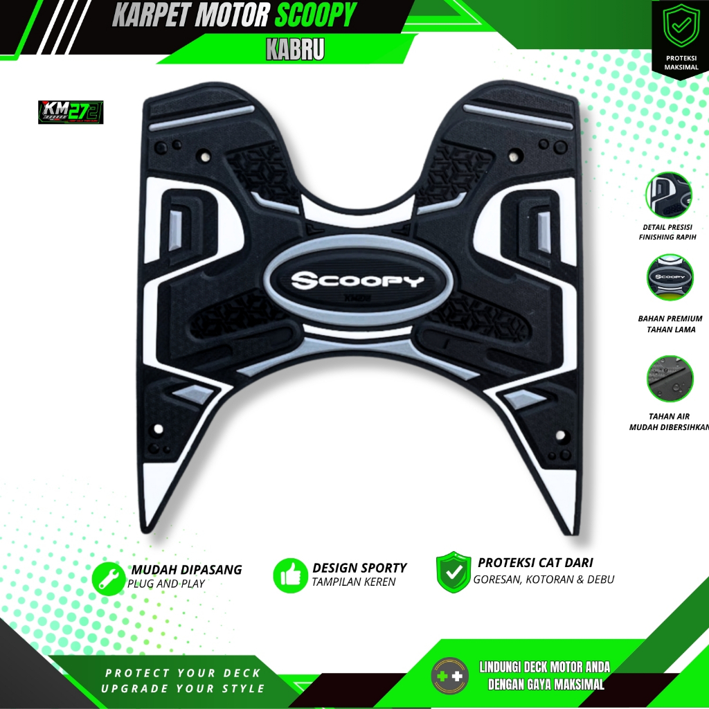 KM272 Karpet Motor Scoopy Karbu 2010 sd 2013 | Karpet Scoopy Karbu | Pijakan Motor Scoopy Karbu
