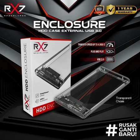 RX7 SSD ENCLOSURE 2.5" SATA USB 3.0 EXTERNAL CASE