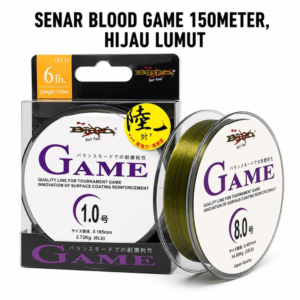 Senar Pancing Halus dan Kuat Blood-X Game 150M / Benang Pancing Blood-x Game