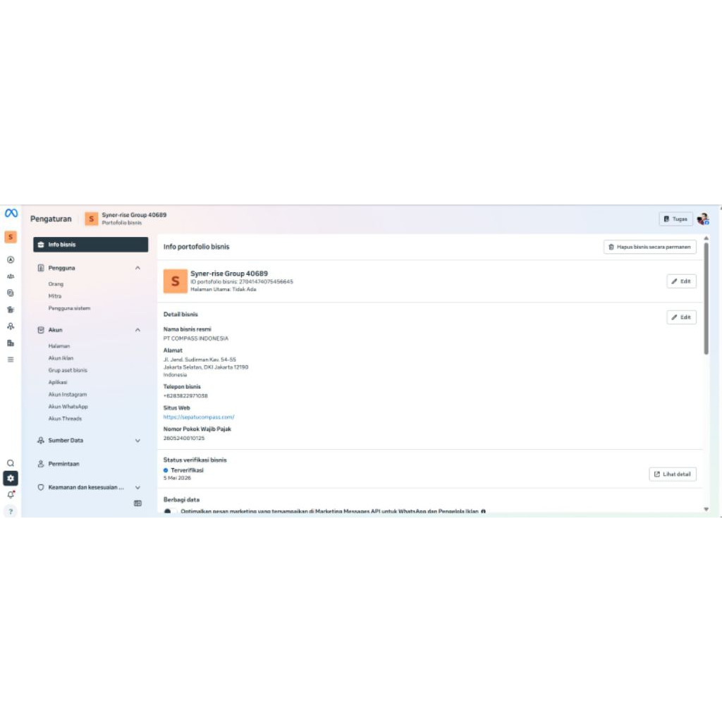 FB + BM (BUSINESS MANAGER) VERIFIKASI SIAP PAKAI