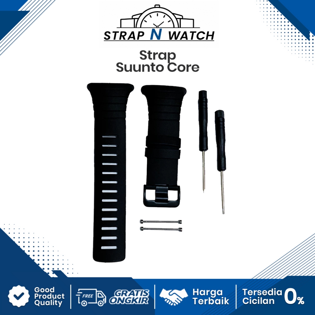 Strap Rubber Band Suunto Core All Black Tali Jam Tangan Suunto Core Watch