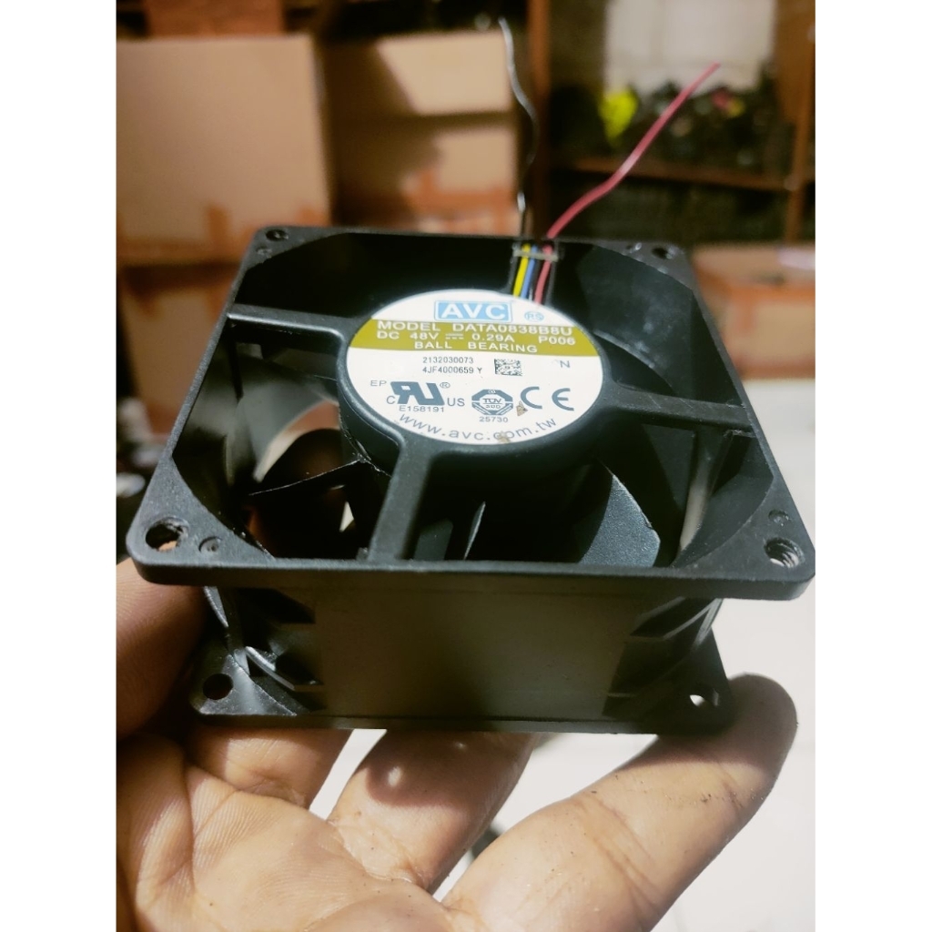 KIPAS FAN DC HIGH SPEDD 48V 0.29A AVC 8CM TEBAL 3.8CM