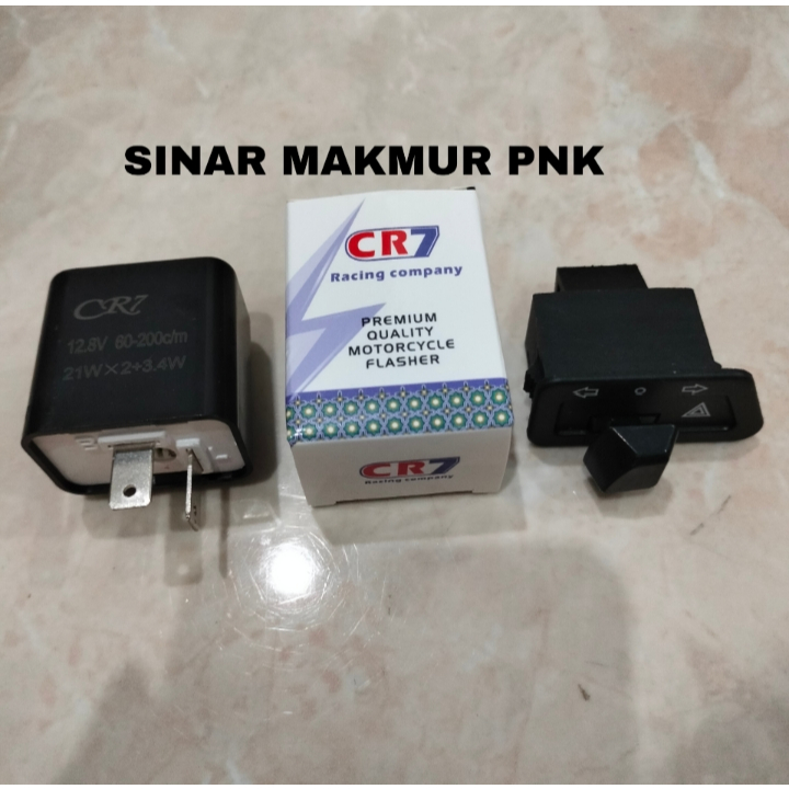 flasher sen cr7 + tombol saklar hazard sen trapesium untuk motor beat karbu kharisma revo supra x125