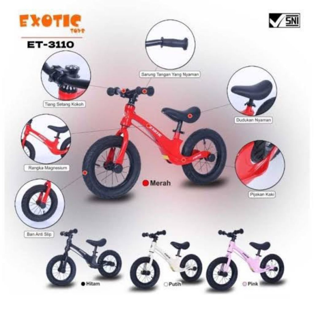 SEPEDA ANAK PUSH BIKE EXOTIC 3110 BAN POMPA