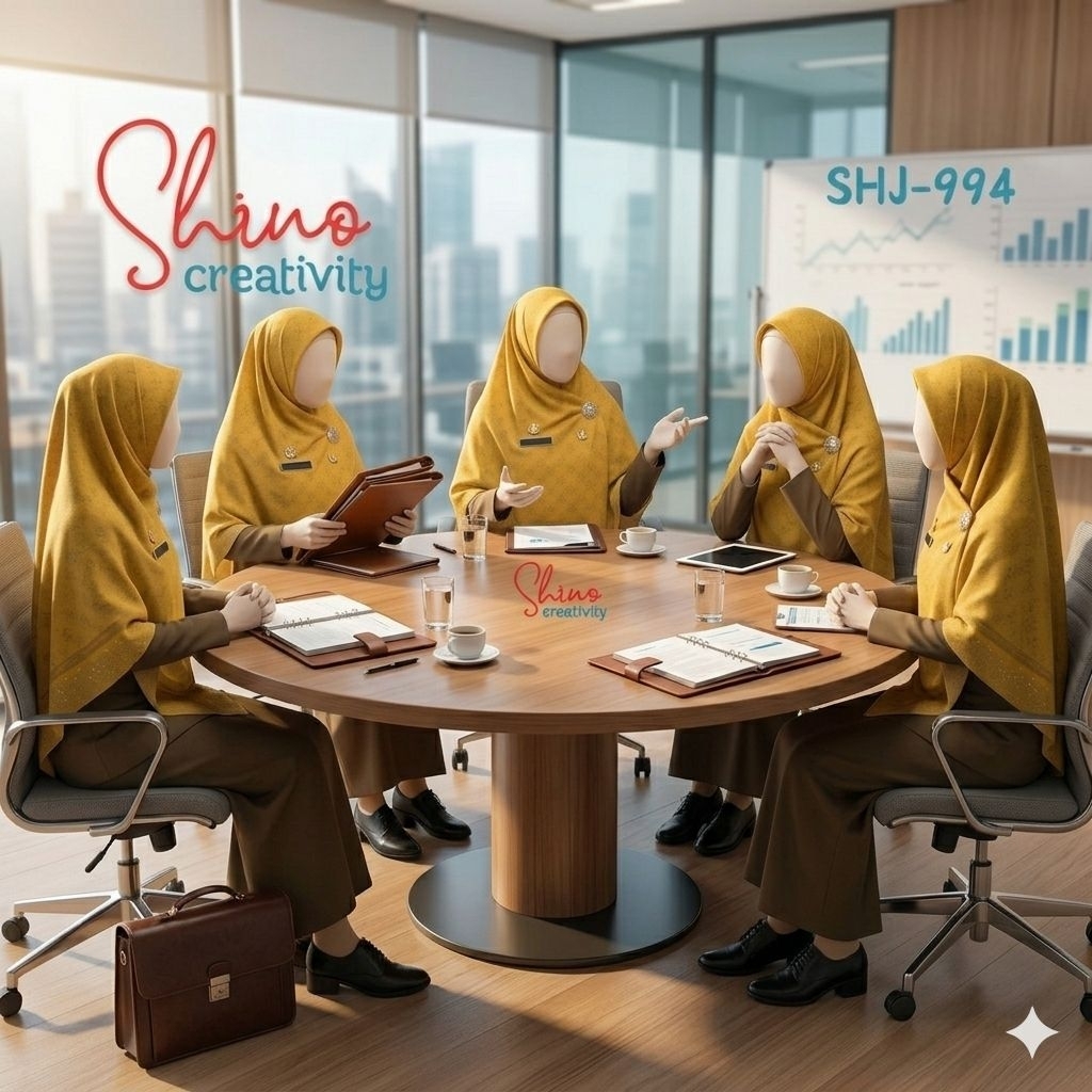 Hijab Kerja - Shinohijab - Hijab PDH Mustard