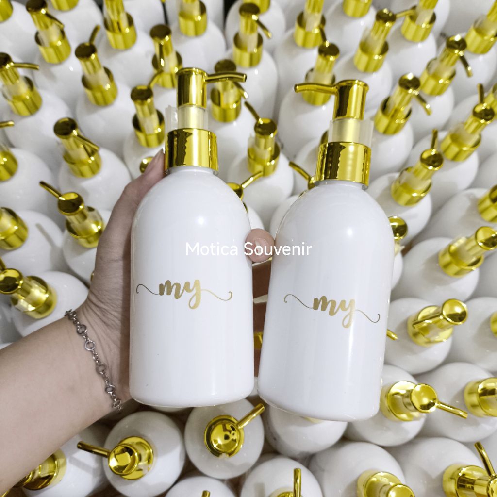 Souvenir Botol Sabun 250ml Oval Sablon tanpa Kemas