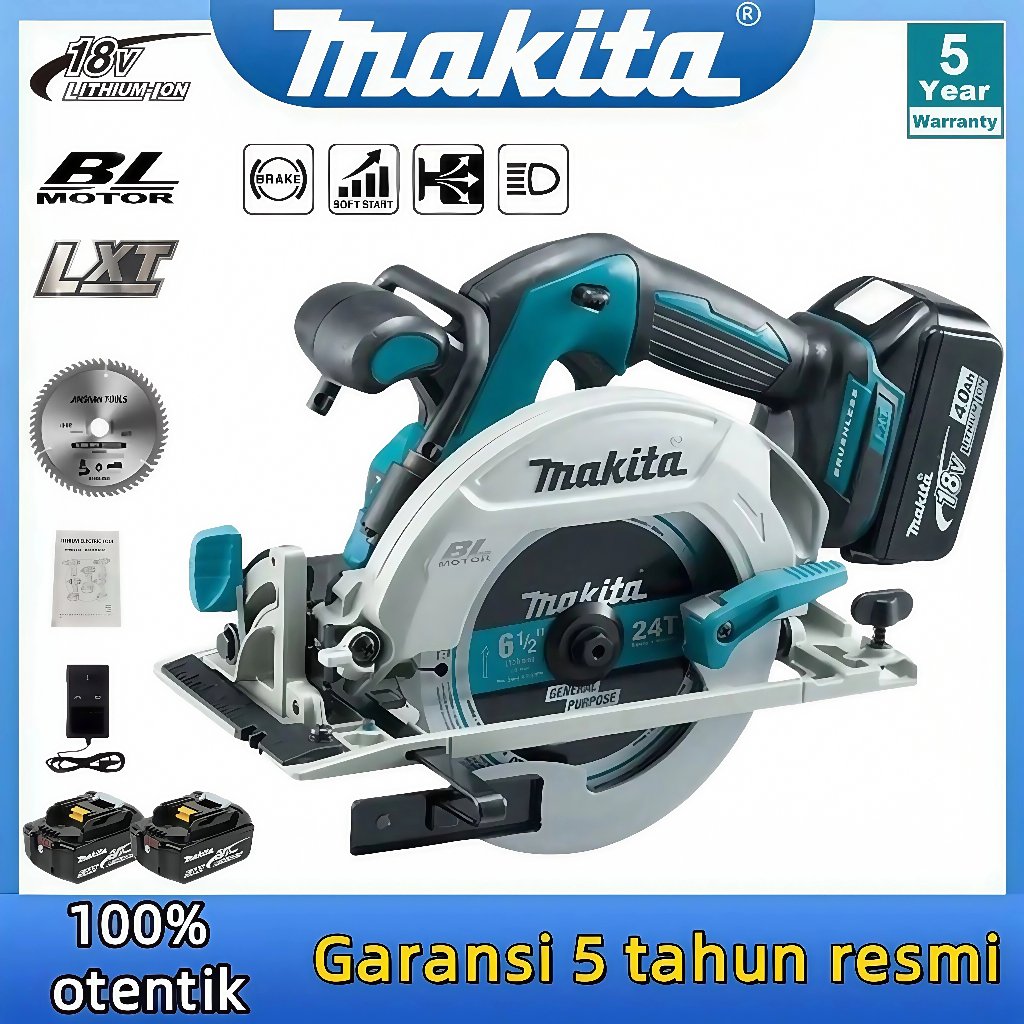 {Garansi lokal di Indonesia} Gergaji Bundar Tanpa Kabel Makita 18V DHS680, Gergaji Penebangan Tanpa 