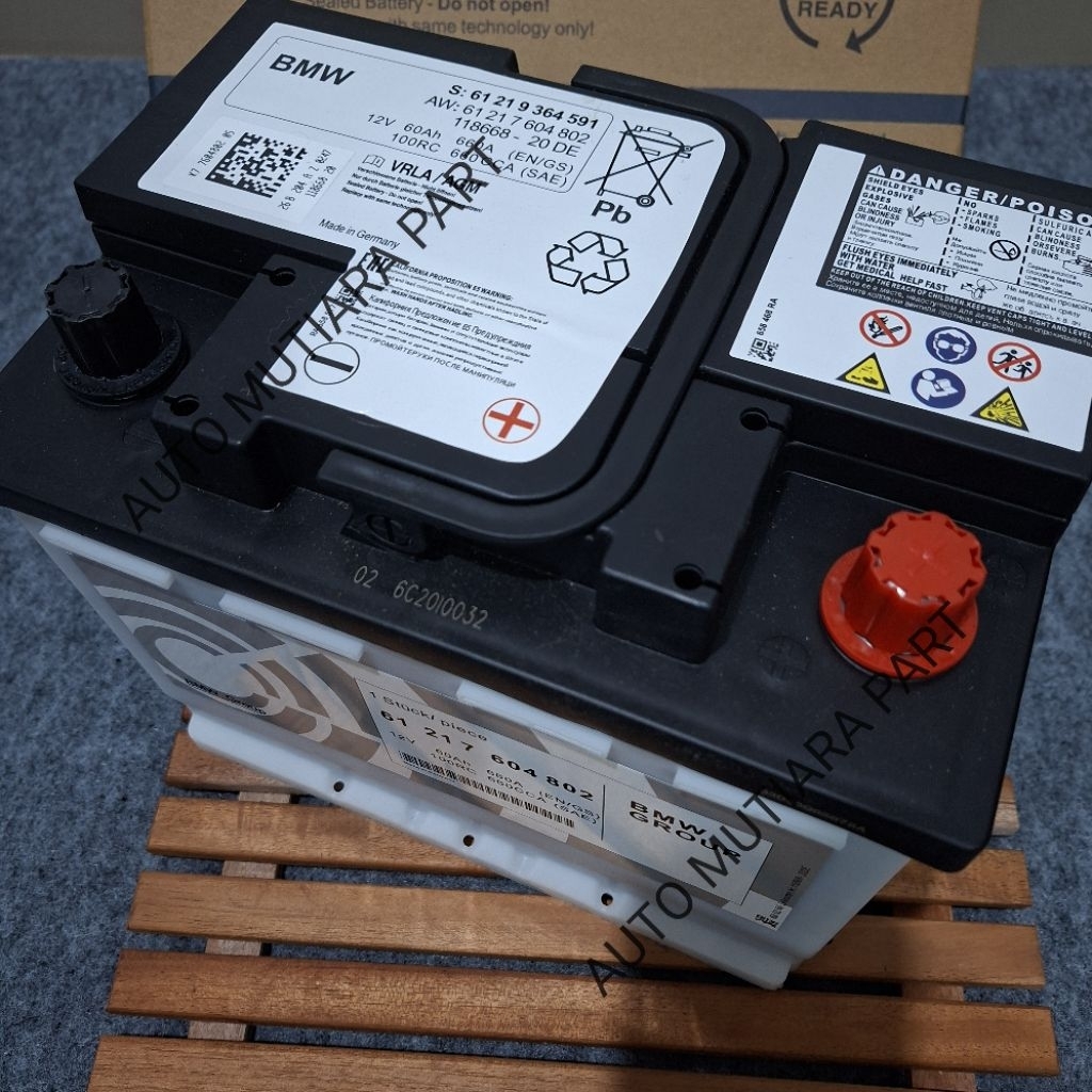 AKI BMW 60AH 62AH 65AH X1 F48 F49, X3 G01, X5 G05, X6 G06, X7 G07, ACCU BATTERY ORIGINAL BMW 6121760