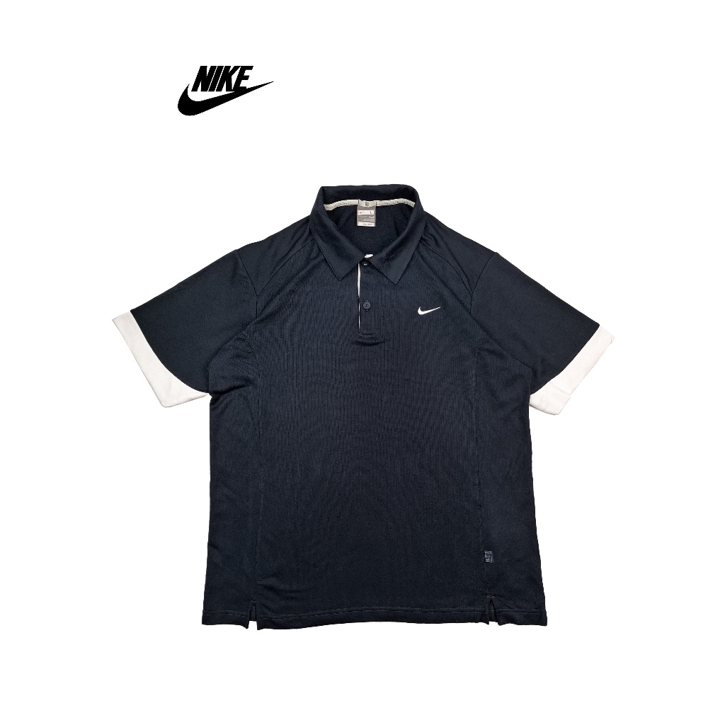 Kaos Polo Nike Pria Lengan Panjang Hitam Putih Casual Sport Premium