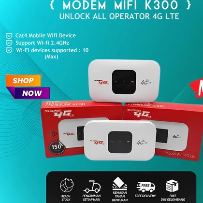 MIFI MODEM WIFI 4G UNLOCK OPERATOR Perdana Telkomsel By.u/ 150 Mbps 4G Portable Mobile WiFi USB Mobi