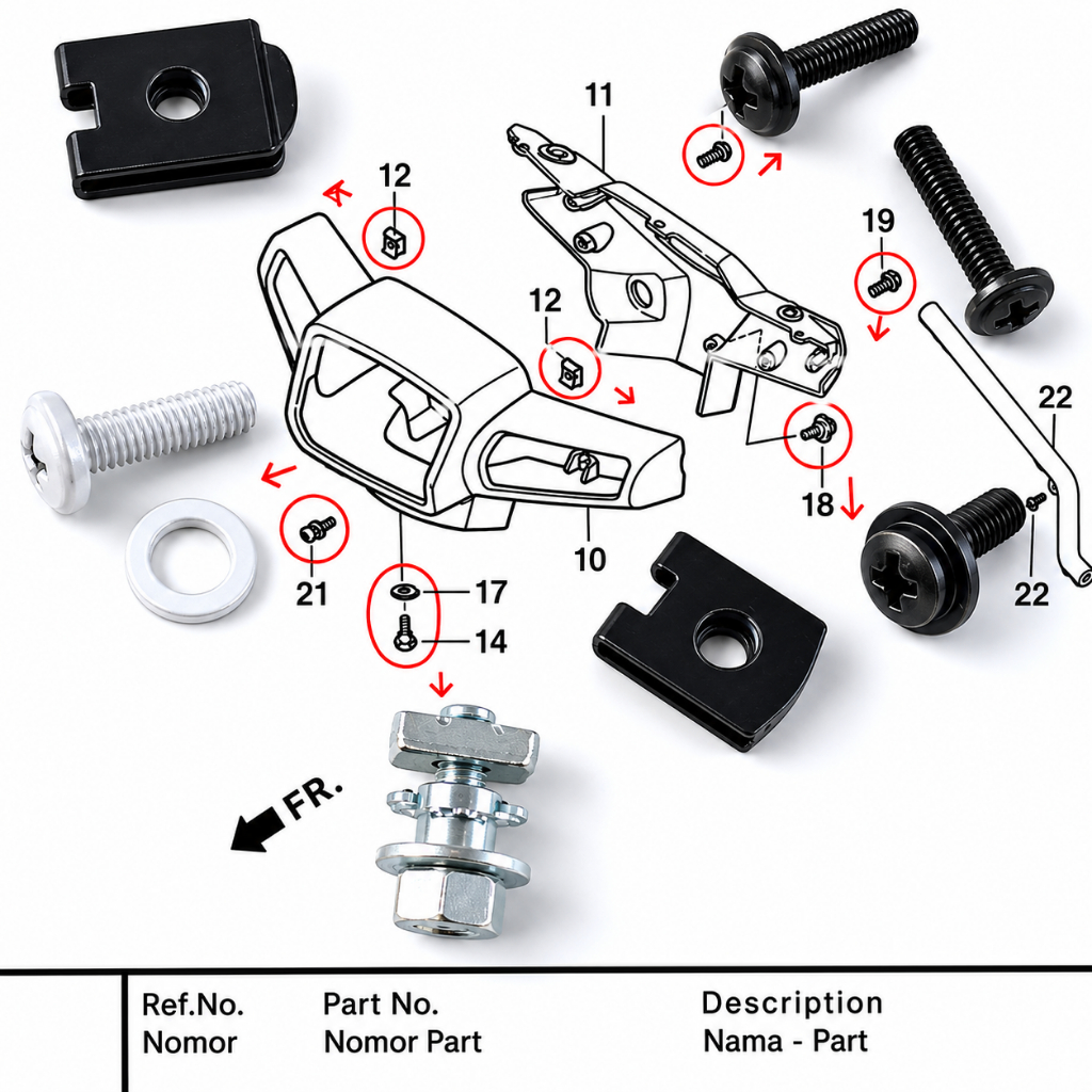 Baut Baud set Batok Lampu Depan  Astrea Grand Legenda