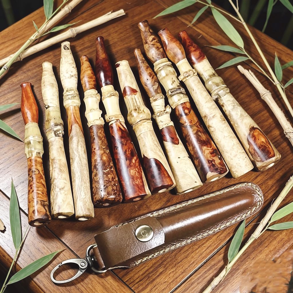 Pipa once kayu Amboyna mix bambu dan sarkul asli