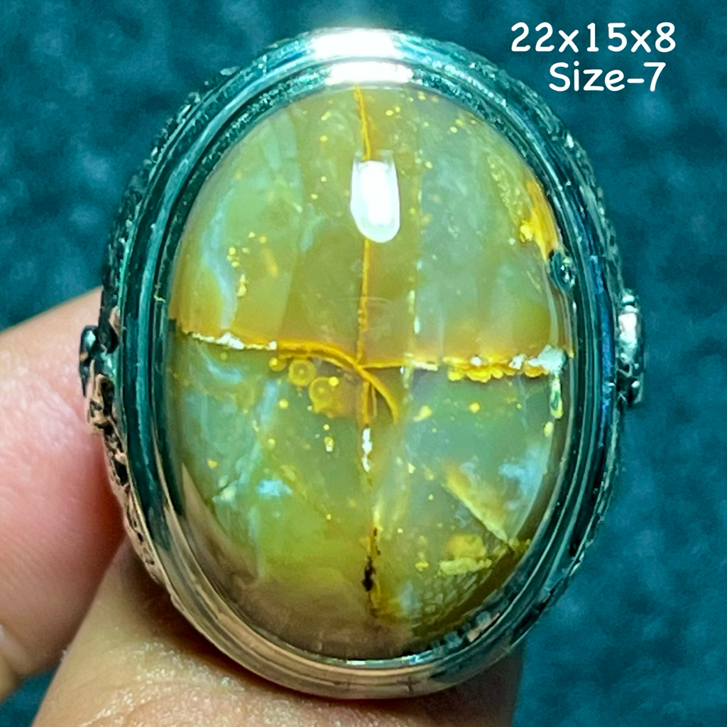 Cincin Batu Akik Natural Tapak Jalak (Asli Alam)