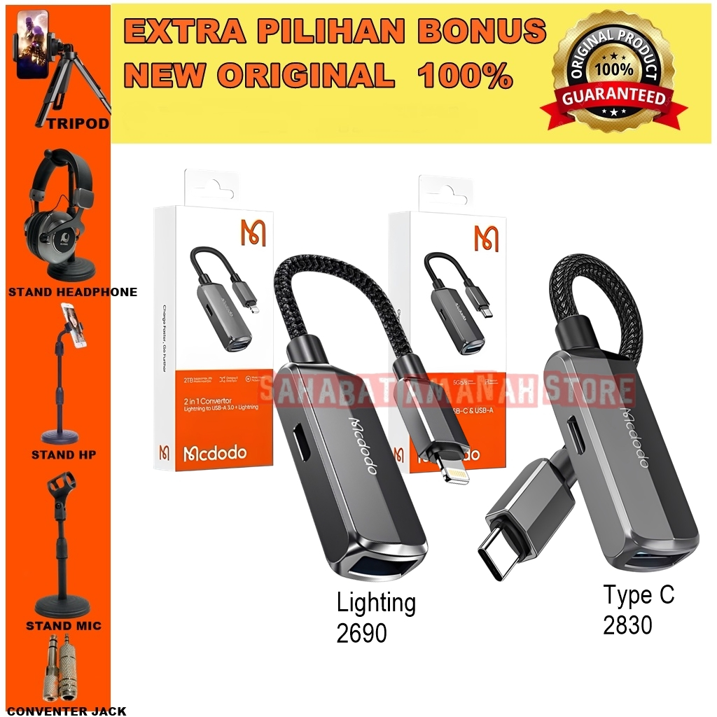 NEW ORIGINAL OTG MCDODO CA-2830 Type C & CA-2690 Lightning USB 3.0 OTG Adapter CA 2830 2690 CA2830 C