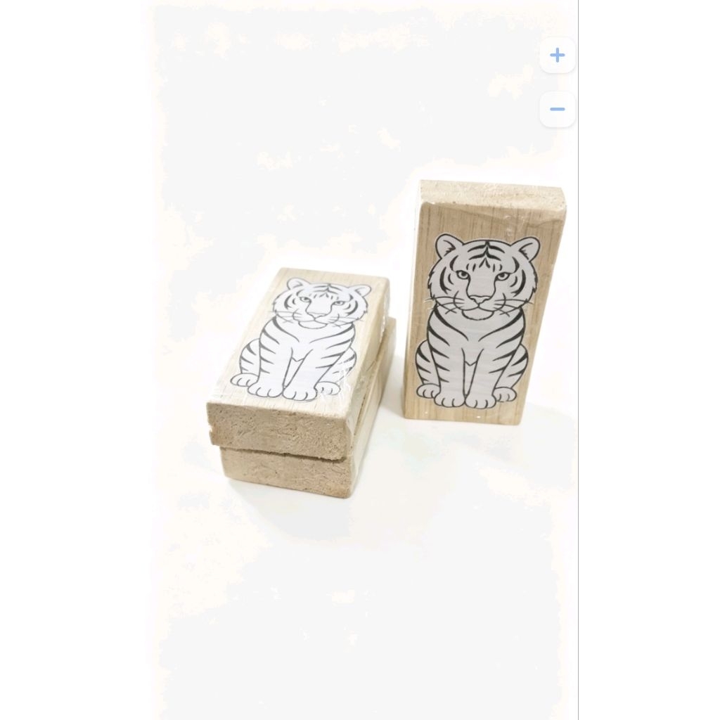 Balok Kayu Sengon 10 x 5 x 2 cm  Pola Harimau Duduk Siap Ukir DIY Craft Handmade Pyrography