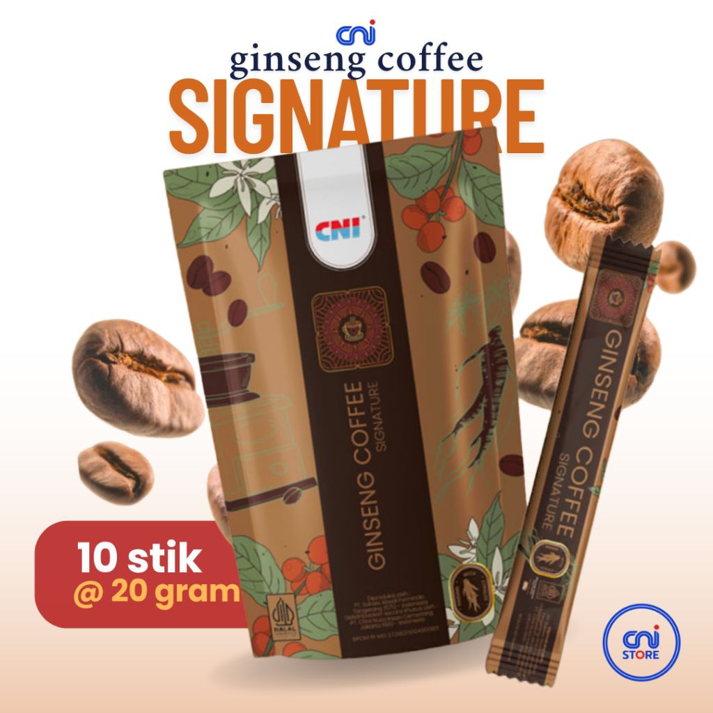 CNI Ginseng Coffee Signature 10 Sachet Kopi Ginseng CNI dengan Rasa Aroma & Khasiat Lebih Kuat