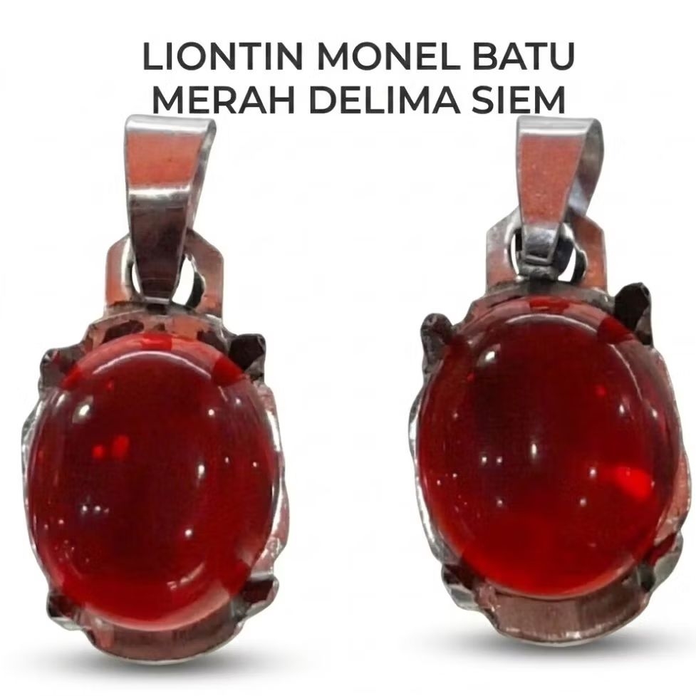 Liontin Monel Batu Merah Delima Siem  Liontin Pria Wanita