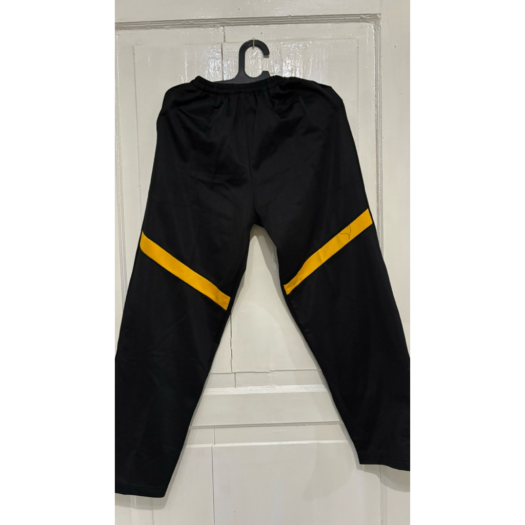 Celana Training Panjang Pria/Wanita Hitam List Kuning – Celana Olahraga Casual Sporty Premium