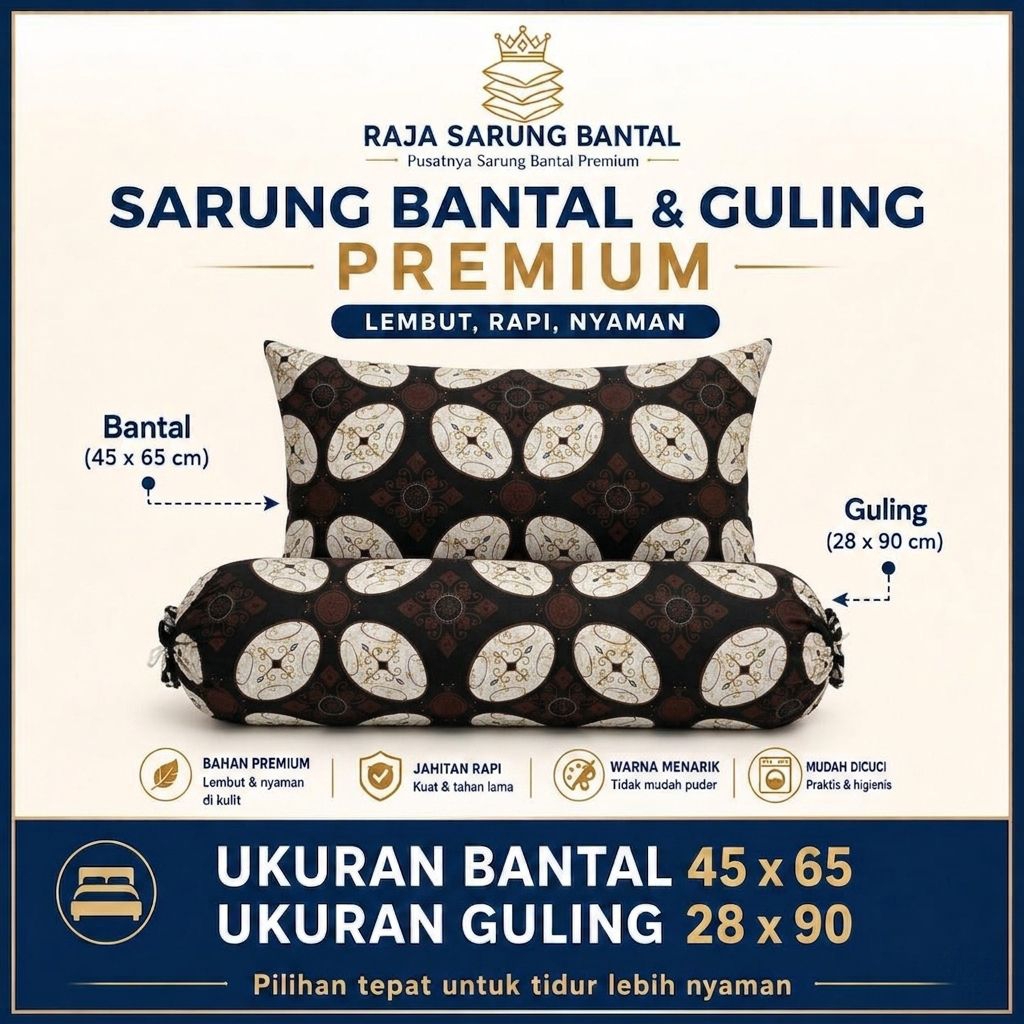Sarung bantal & guling motif batik kawung