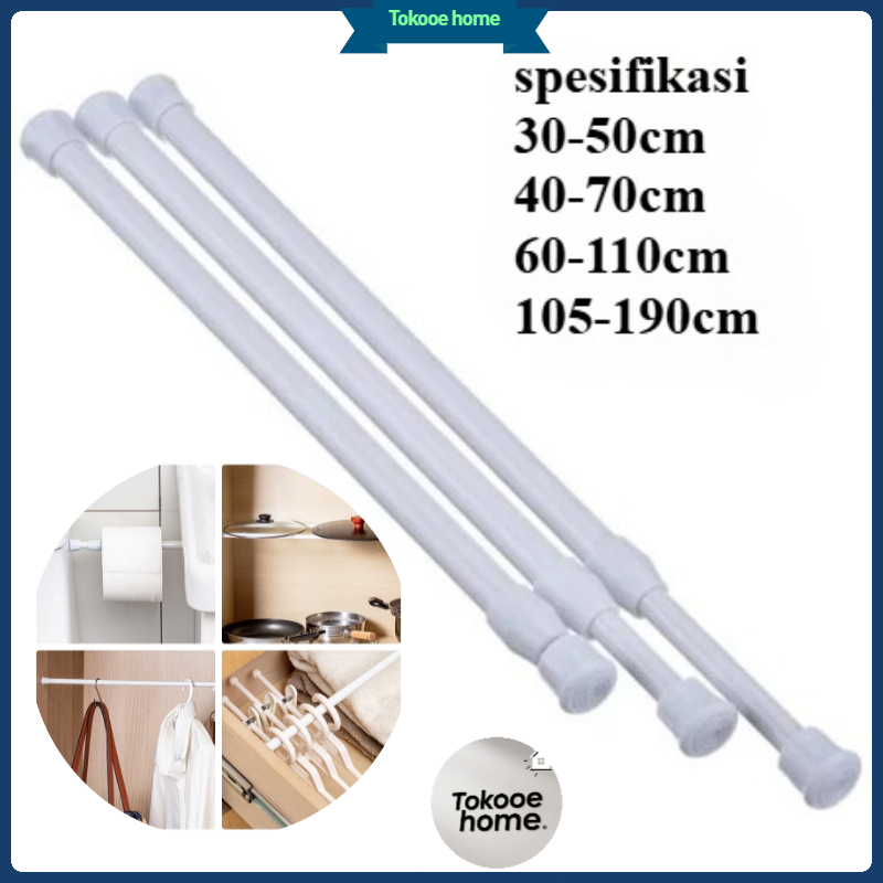 Tiang Gorden Fleksibel / Tiang Kolong Dapur / Tongkat Gorden / Tongkat Ajaib / Tongkat Fleksibel Aja