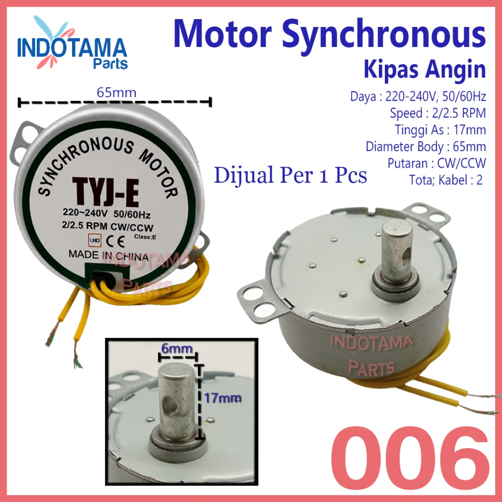 Dinamo motor kipas angin / synchronous motor rotari 2-2.5rpm pelan 006