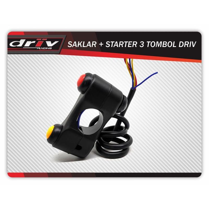 Saklar + Starter 3 Tombol Universal DRIV | Switch Motor Sporty