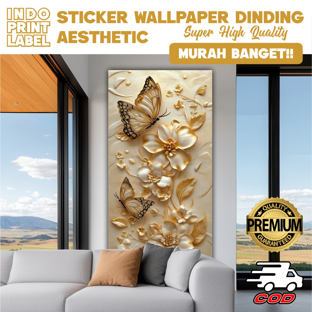 WALPAPER DINDING 3D MOTIF BUNGA AESTETIC / WALPAPER DINDING 3D TERMURAH / WALPAPER DINDING 3D AESTET