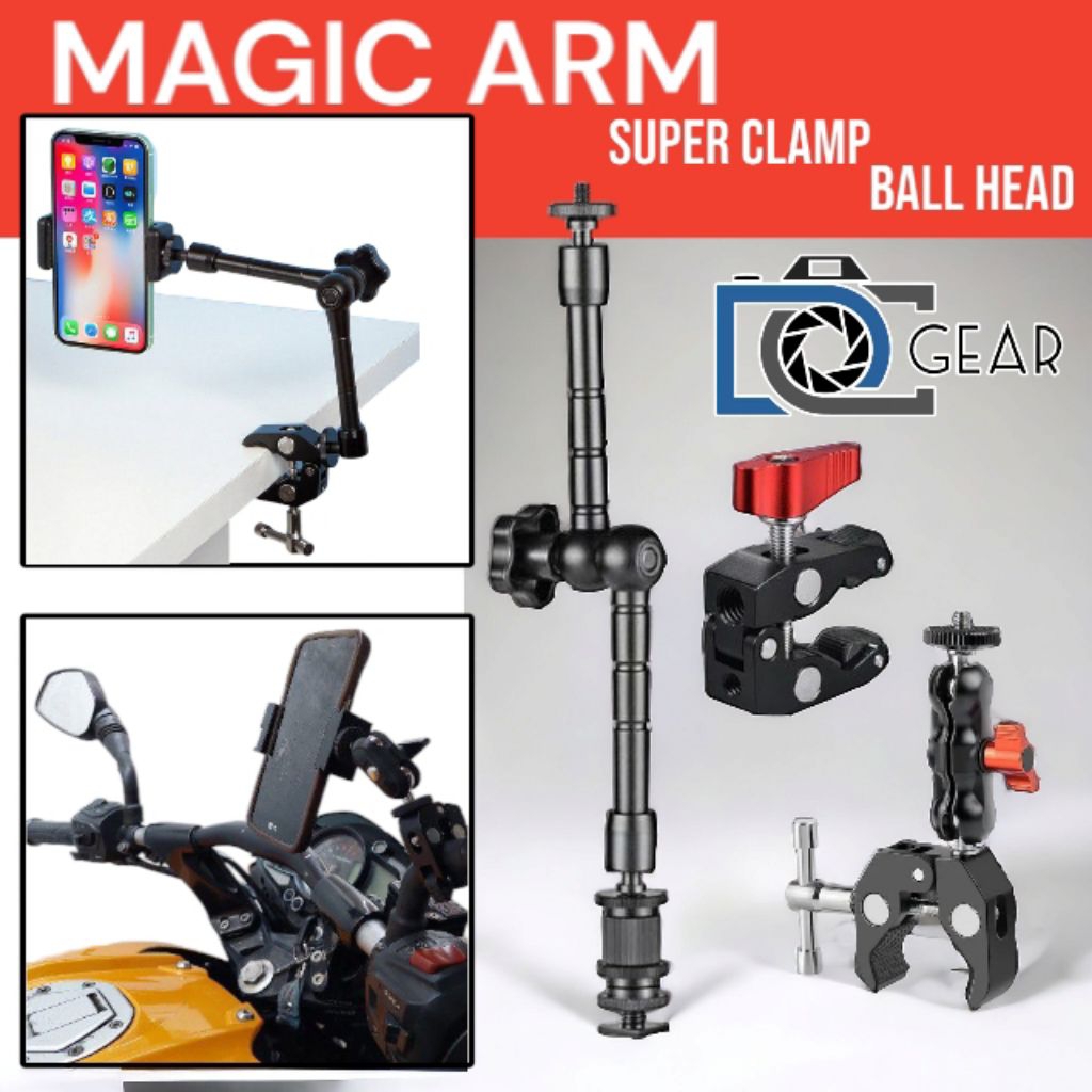 Magic Super Clamp , Magic Arm , Ball Head Andoer Untuk Video , Camera , Smartphone
