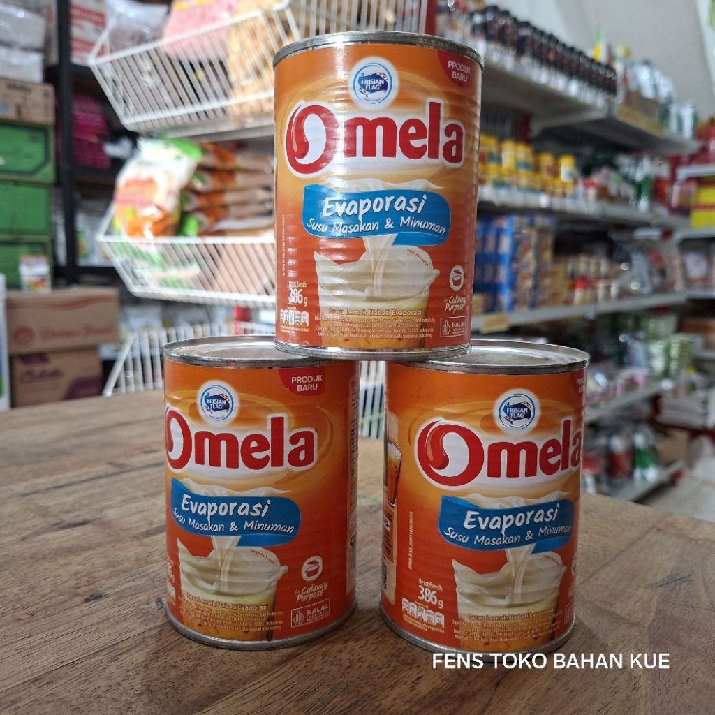 OMELA EVAPORASI 386 GR/ SUSU EVAPORASI OMELA / OMELA EVAPORATED MILK