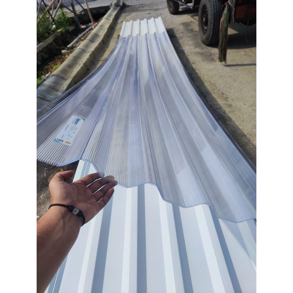 Atap upvc double layer alderon transparan