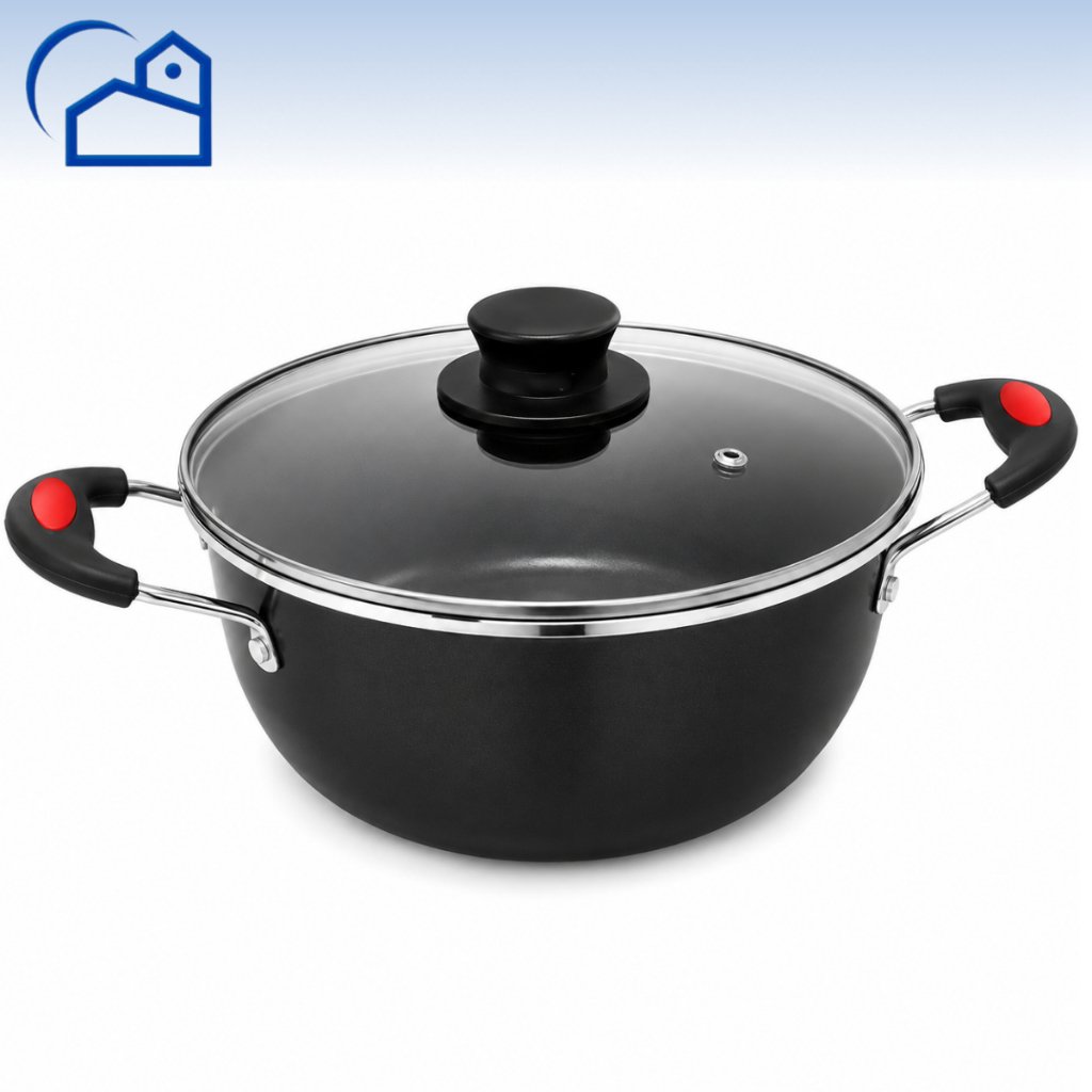 HOMESTATION Panci Kuah Enamel GSF 4022 4024 2405 4920 4918 Tutup Kaca Panci Susu Saucepan