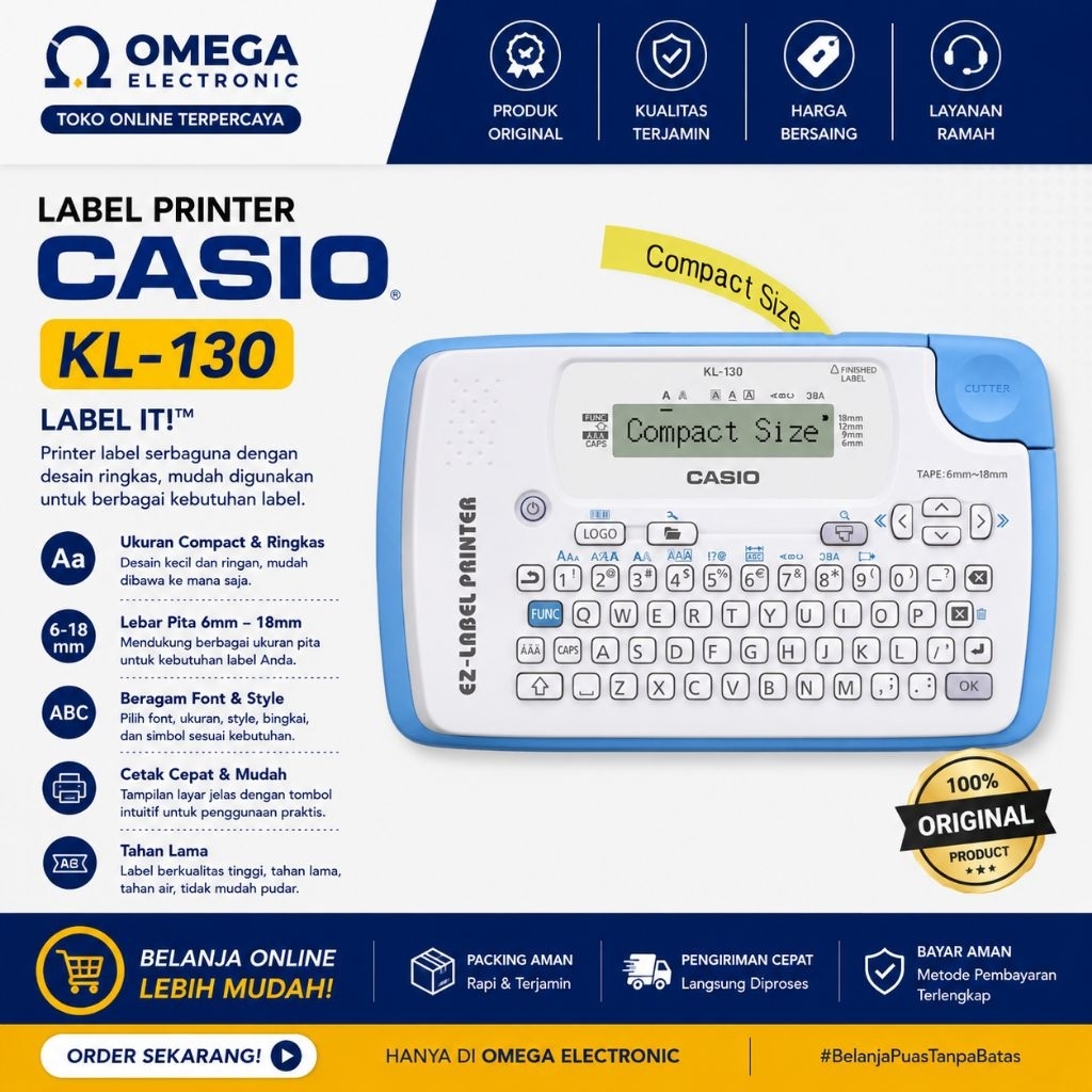 Label Printer Casio KL-130 - Mesin Labeling KL 130