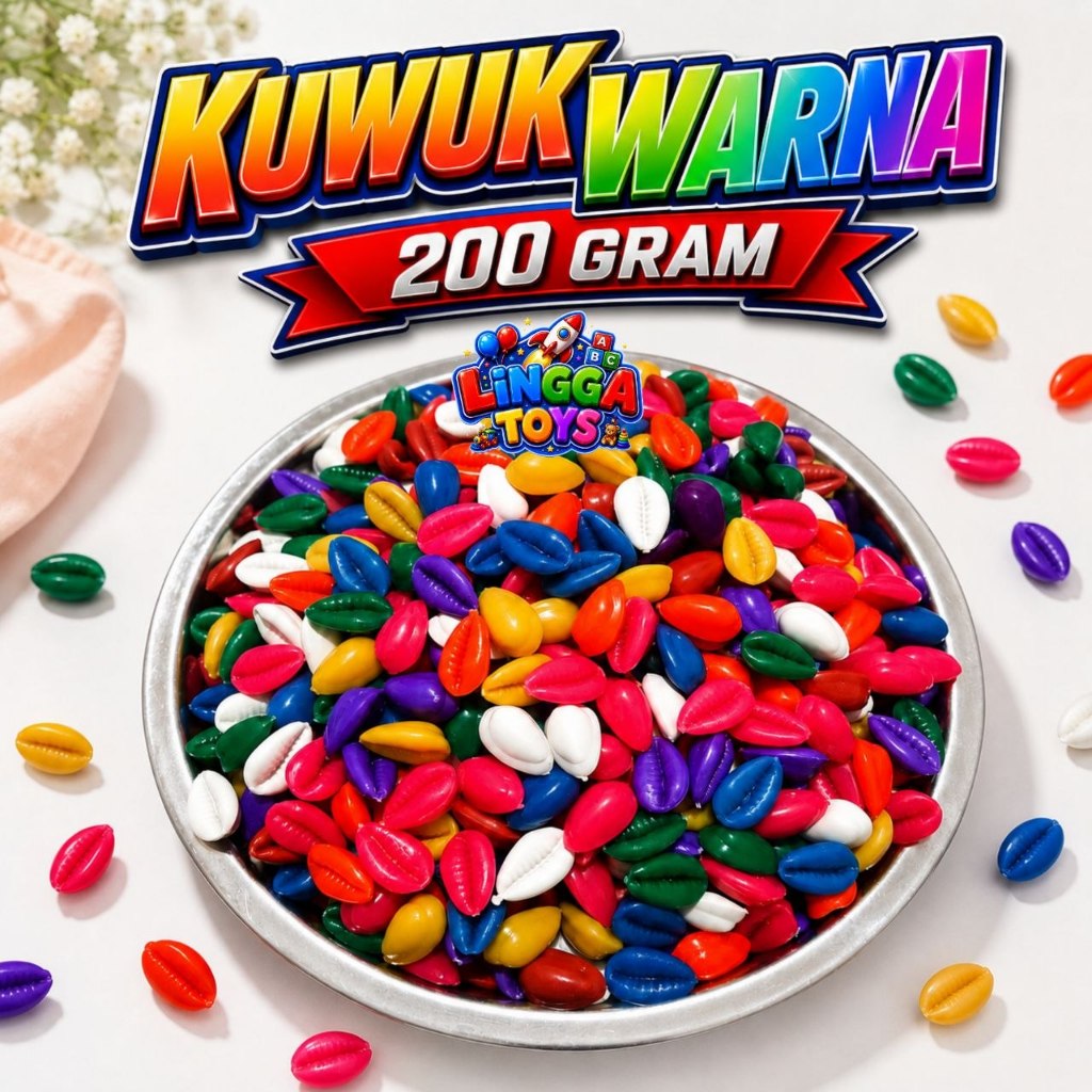 200 Gram Kuwuk Plastik Warna Kuwuk Biji Congklak
