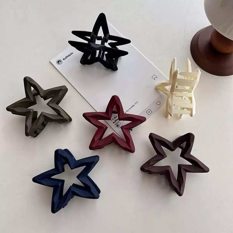 JEPIT RAMBUT MOTIF BINTANG DOFF 7CM / JEDAI RAMBUT WANITA KOREA