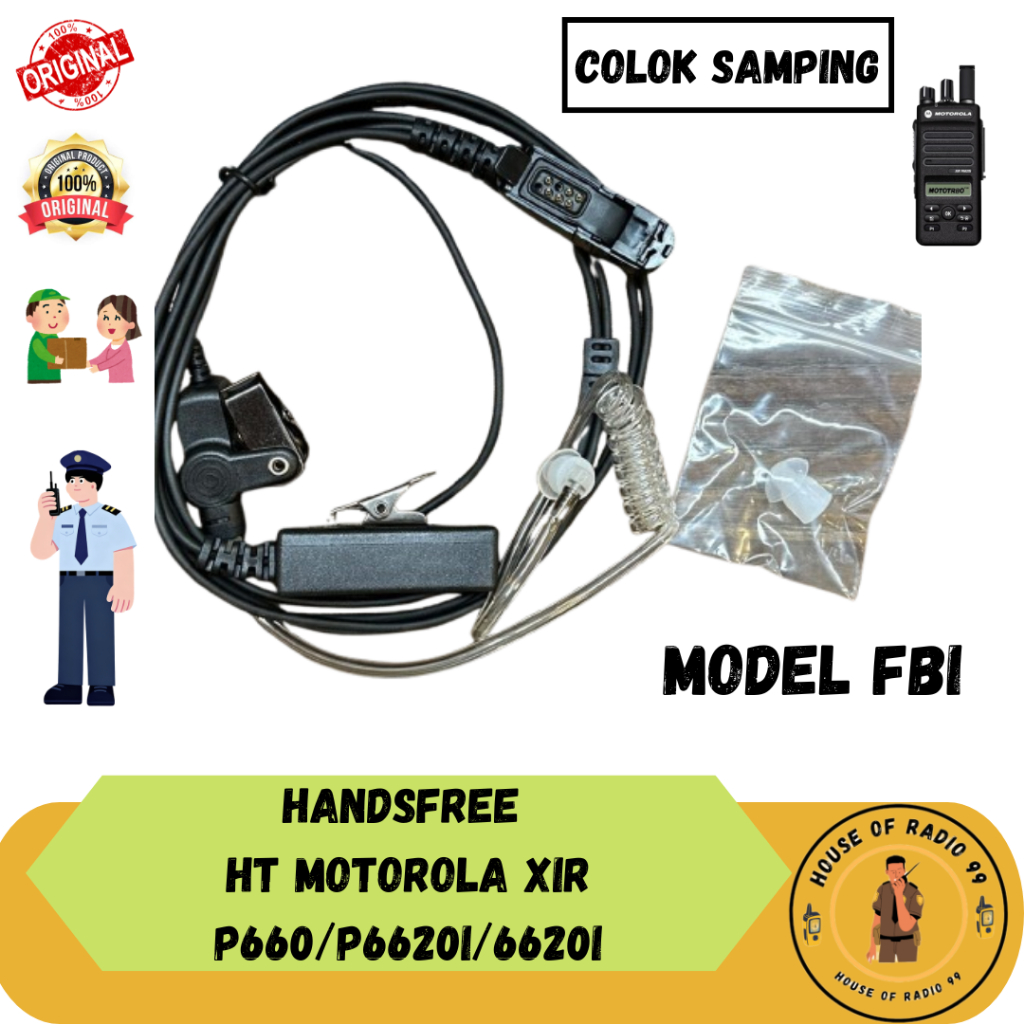 Handsfree HT Motorola XIR P6600 P6620i Model FBI Earphone HT Motorola XIR P 662Oi
