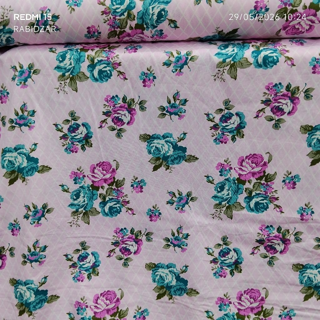 KAIN KATUN JEPANG PREMIUM ORIGINAL MOTIF BUNGA KOTAK
