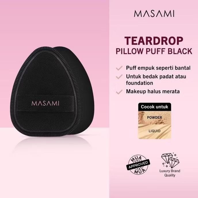 MASAMI Teardrop Pillow Triangle Puff - Untuk bedak padat atau foundation
