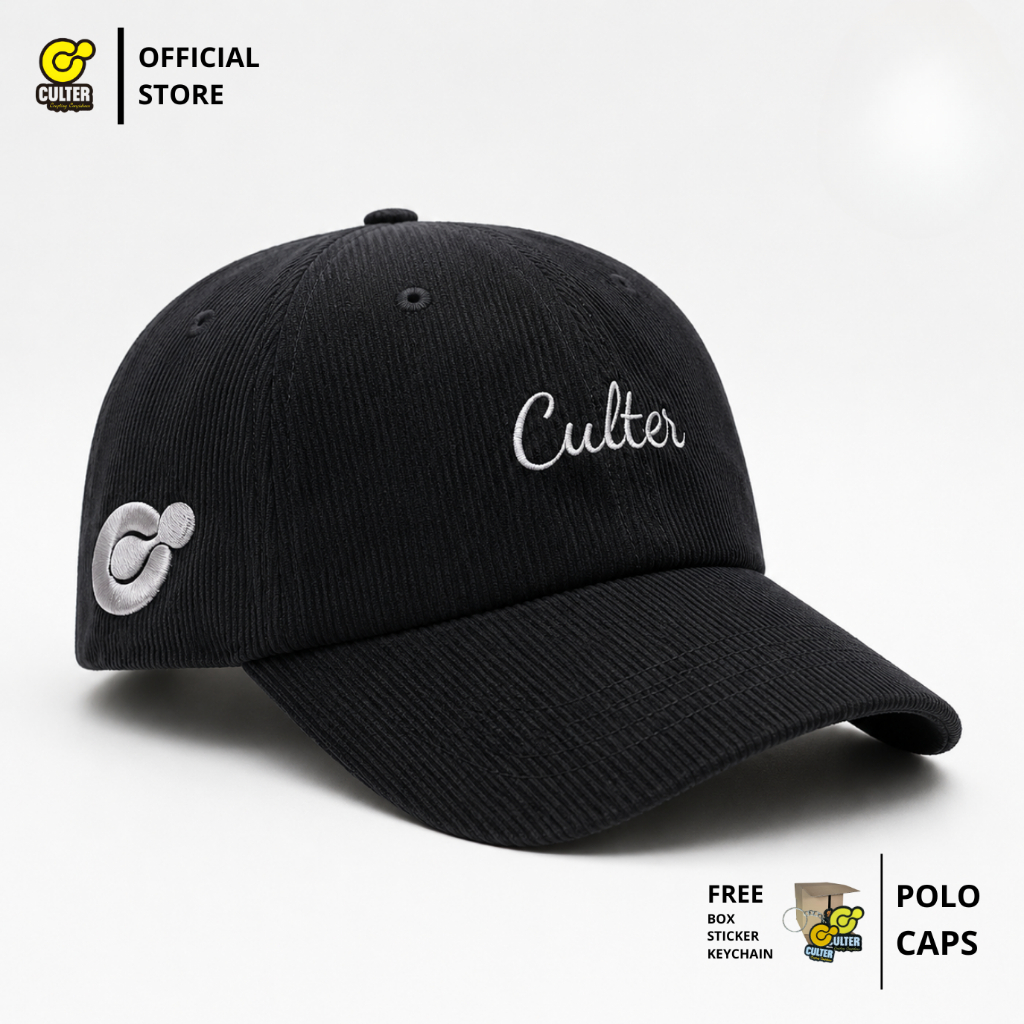 Topi Polo Caps Corduroy Bordir Premium