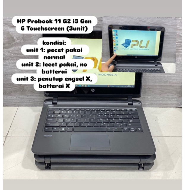 HP Probook 11 G2 i3 gen 6, Acer Travelmate 8573, HP Split X2 i3 gen 3, HP 250 G5 i5 gen 6, HP 250 G6