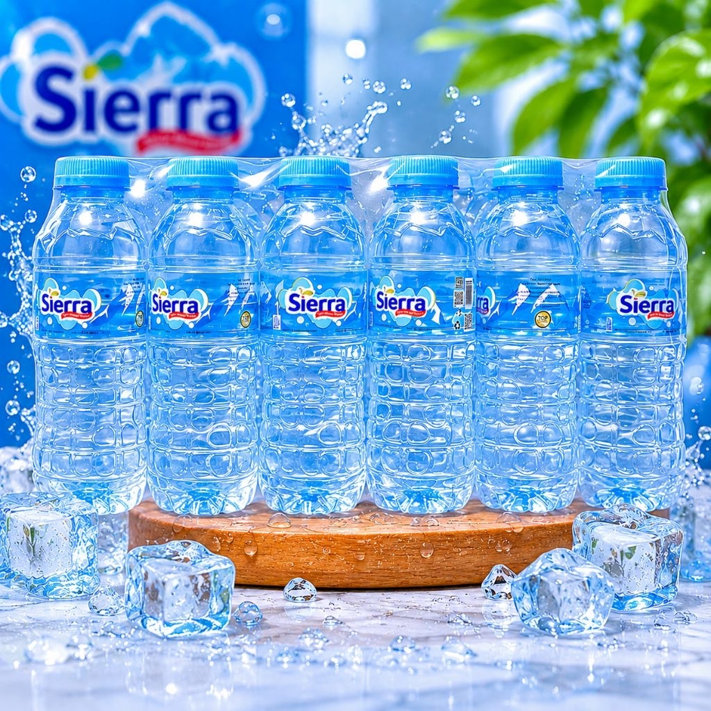 Sierra Air Mineral Botol 220ml 1 Krat Isi 24pcs - Air Minum Mineral Segar Praktis untuk Acara, Kanto