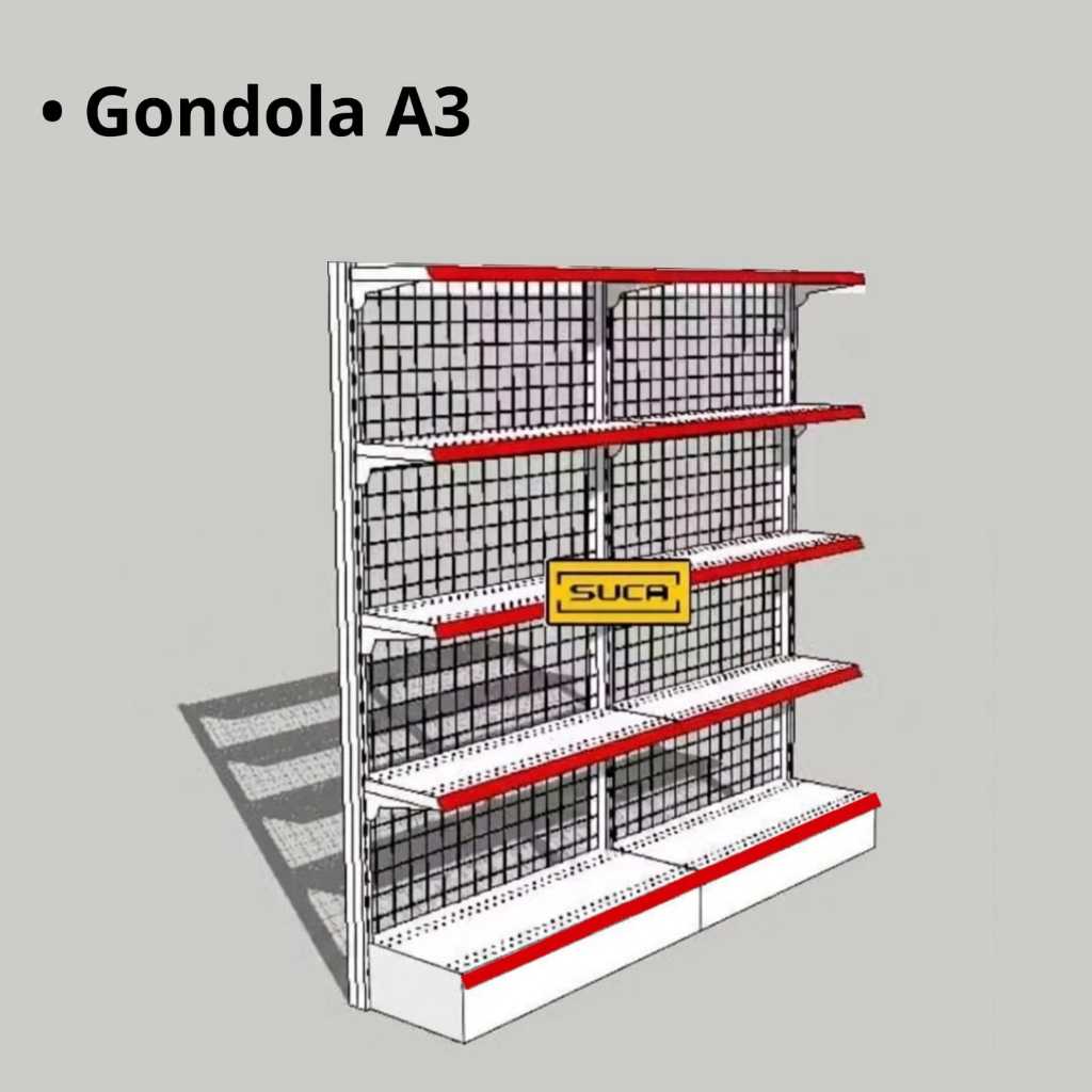 Rak Minimarket Wall Gondola - 1 Unit Start 1 unit Connect