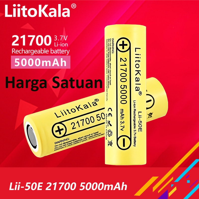 Baterai Liitokala 21700 Lithium Lii-50E Authentic